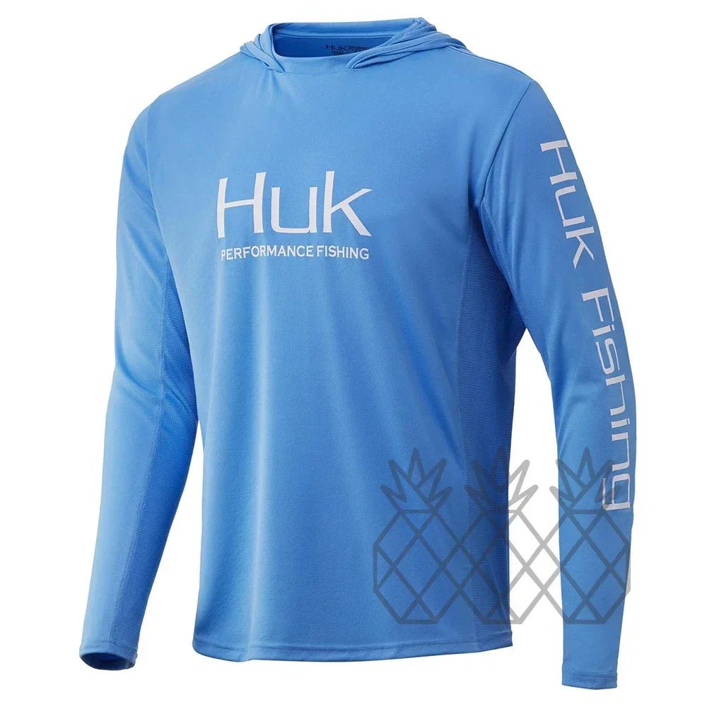 Men HUK Hoodie Fishing Shirts Long Sleeve Sunscreen Quick Dry Sweatshirt Summer Breathable UV Resistant Fishing Clothing Pesca - The Salty Outfitter