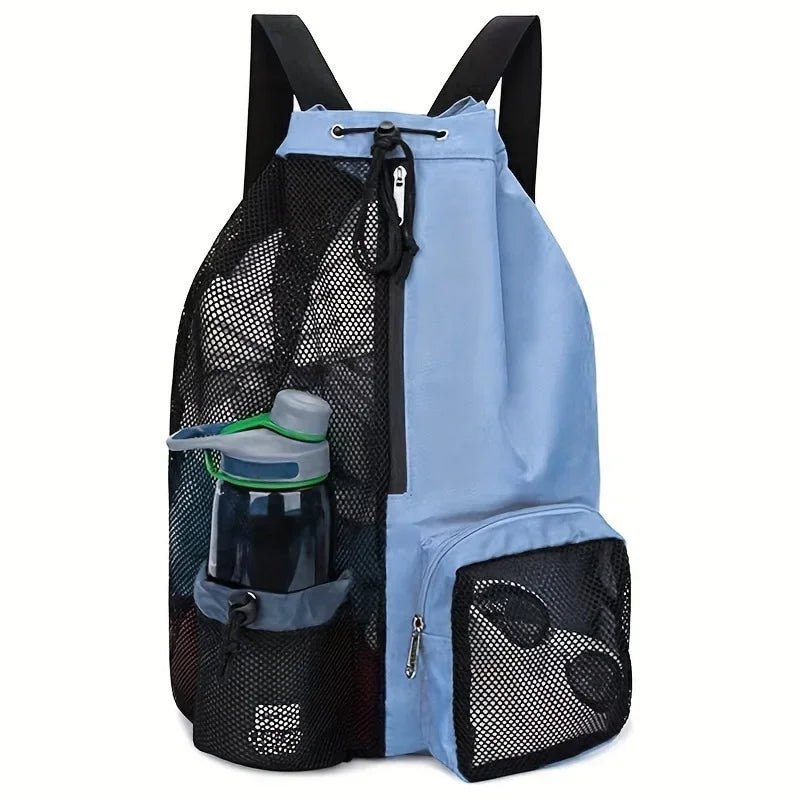 Swim Bag Mesh Drawstring Backpack with Wet Pocket Multipurpose Beach Backpack for Swimming, Gym, and Workout Gear - The Salty Outfitter