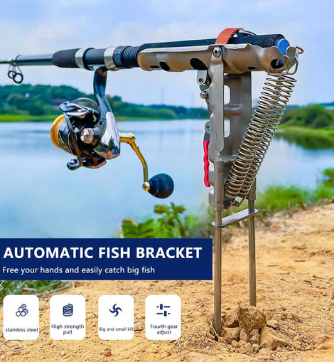 1 - 5pcs Automatic Fishing Rod bracket holders Stainless Steel pole stand Support double spring rest Brackets Fishing Accessories - The Salty Outfitter