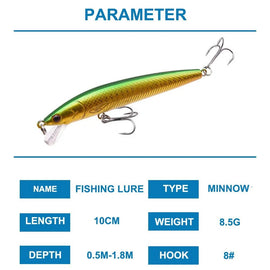 10 Pcs Fishing Lure Set Mini Fishing Hard Bait Minnow Floating Swing Crankbait Crazy Wobblers Artificial Bionic Crank Lures - The Salty Outfitter