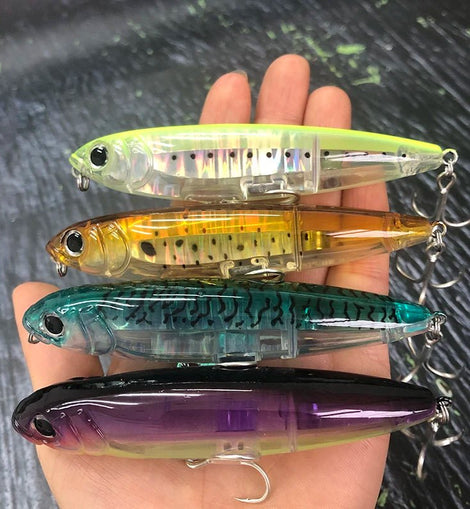 17g Surface Pencil Fishing Lures Walk the Dog Floating Wobbler Laser Artificial Bait for Trout Bass Top Water Swimbait Equipment - The Salty Outfitter