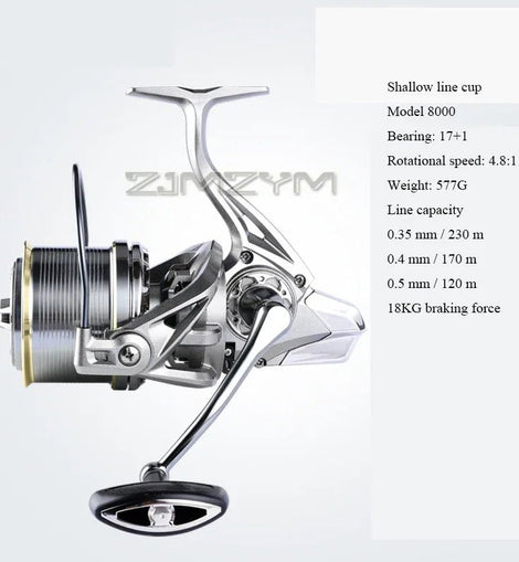 18KG Large Drag Fishing Reels Sea Fishing Waterproof Spinning Reel 4.8:1 Speed Saltwater Freshwater Carp Fishing Reel Fish Pesca - The Salty Outfitter