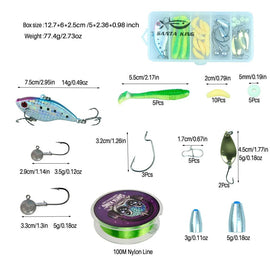 1.8m 2.1M Fishing Rod and Reel Line Lure Set Carbon Fiber Telescopic Fishing Rod 5.2:1BB Spinning Reel for Saltwater Freshwater - The Salty Outfitter