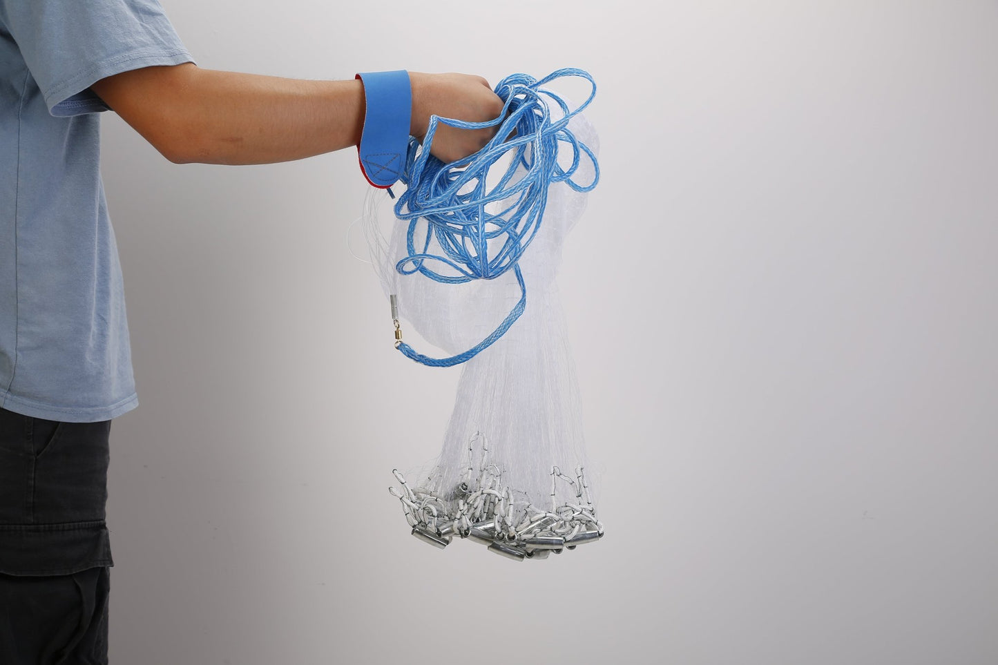 1Pc 2 Size Options 6FT 8FT Radius Fishing Cast Net Bait Trap Easy Throw Heavy Duty Hand Cast Net With Chain Sinker Bottom Spread - The Salty Outfitter