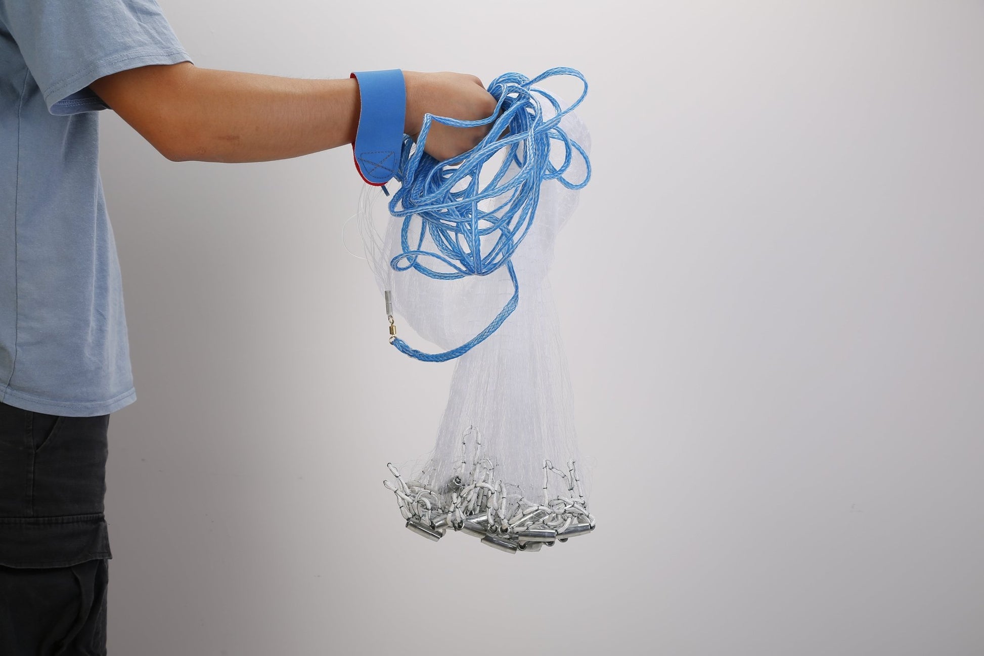 1Pc 2 Size Options 6FT 8FT Radius Fishing Cast Net Bait Trap Easy Throw Heavy Duty Hand Cast Net With Chain Sinker Bottom Spread - The Salty Outfitter