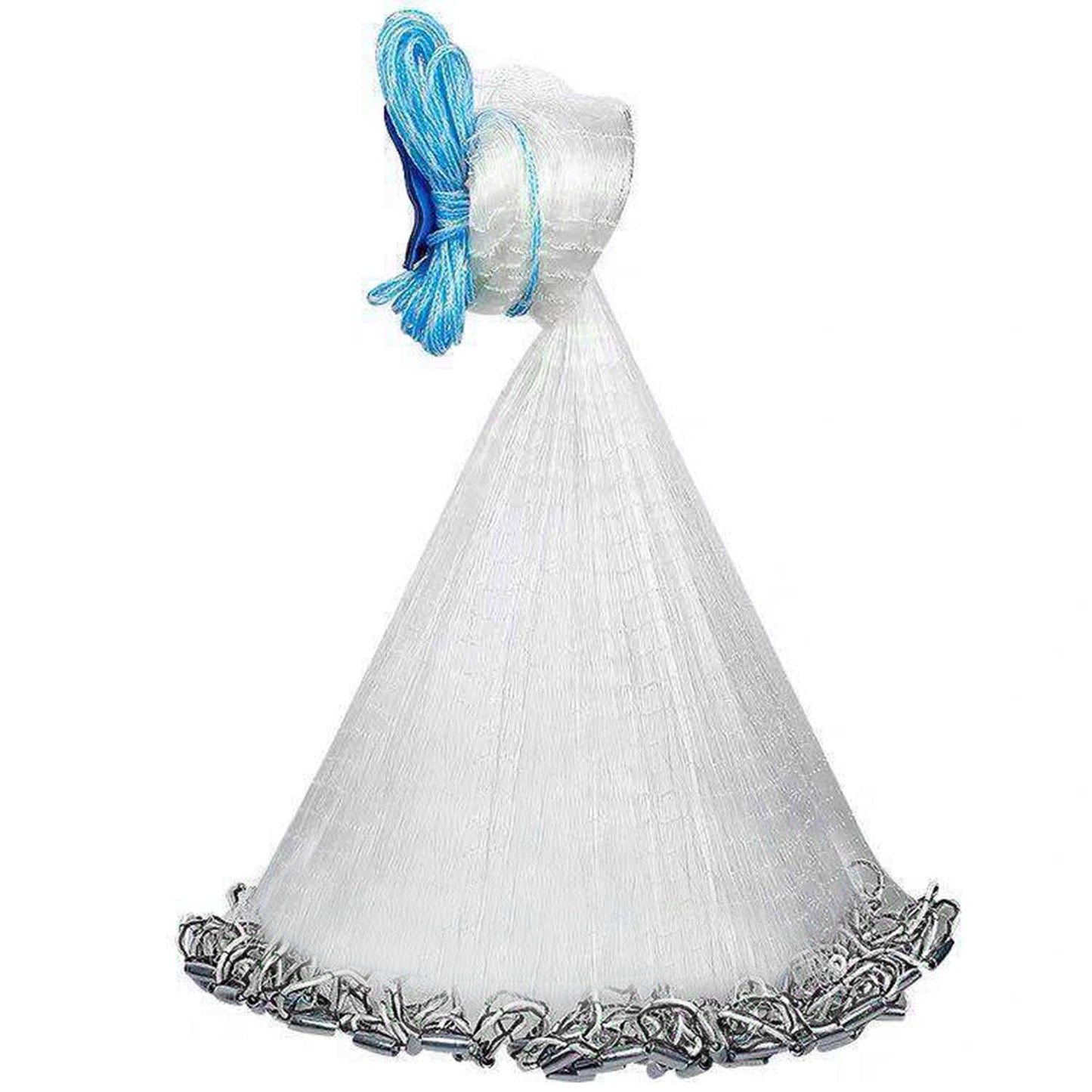 1Pc 2 Size Options 6FT 8FT Radius Fishing Cast Net Bait Trap Easy Throw Heavy Duty Hand Cast Net With Chain Sinker Bottom Spread - The Salty Outfitter