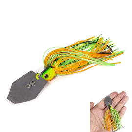1pcs Fishing Lures 100mm 11g Blade Metal Bait With Rubber Skirt Artificial Wobbler Buzzbait Jigging Lure Spinner Spoon For Pike - The Salty Outfitter