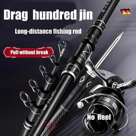 2.1 - 4.5M Telescopic Fishing Rod Carbon Spinning Fishing Pole Boat Saltwater Freshwater Beach Rock Surfcasting Baitcasting Rod - The Salty Outfitter