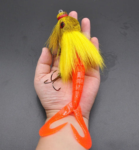 22cm Multi Jointed Swimbait 35g, Mouse Style Artificial Bait, Strong Tail Thump, Steel Double Hooks, For Bass Pike Snakehead - The Salty Outfitter