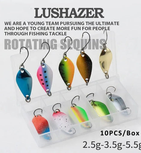2.5g/3.5g/5g Fishing Kit Jig Spoon Lure Bait Set Hard Metal Spinner Wobbler Spoon Trout Bass Area Fishing Gear Lure Spoon Bait - The Salty Outfitter