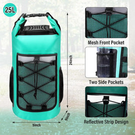 25L Waterproof Backpack Outdoor Sports Dry Wet Separation PVC Dry Bag for Swimming Drifting Boating Kayaking Camping Travel Bag - The Salty Outfitter
