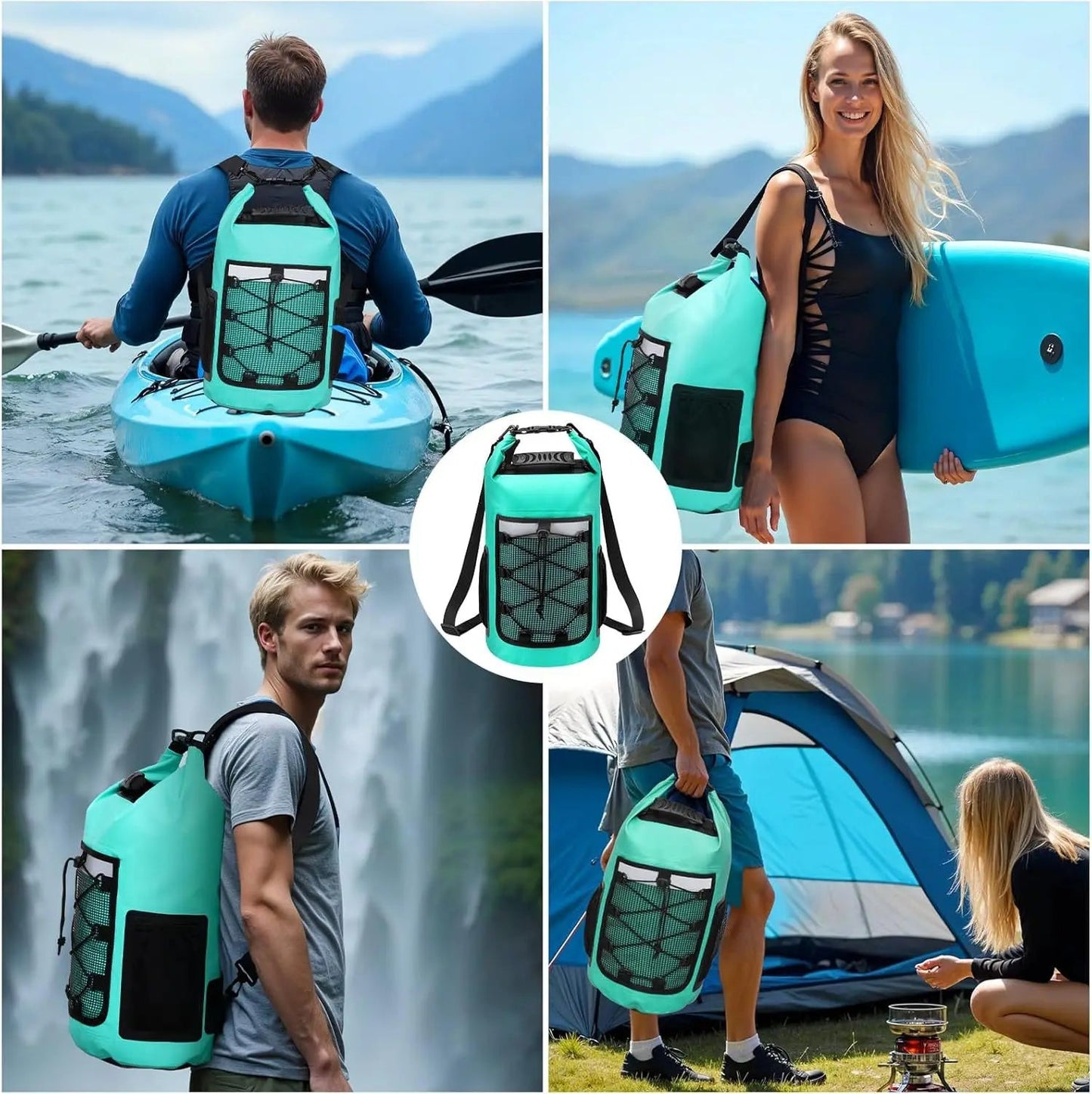 25L Waterproof Backpack Outdoor Sports Dry Wet Separation PVC Dry Bag for Swimming Drifting Boating Kayaking Camping Travel Bag - The Salty Outfitter