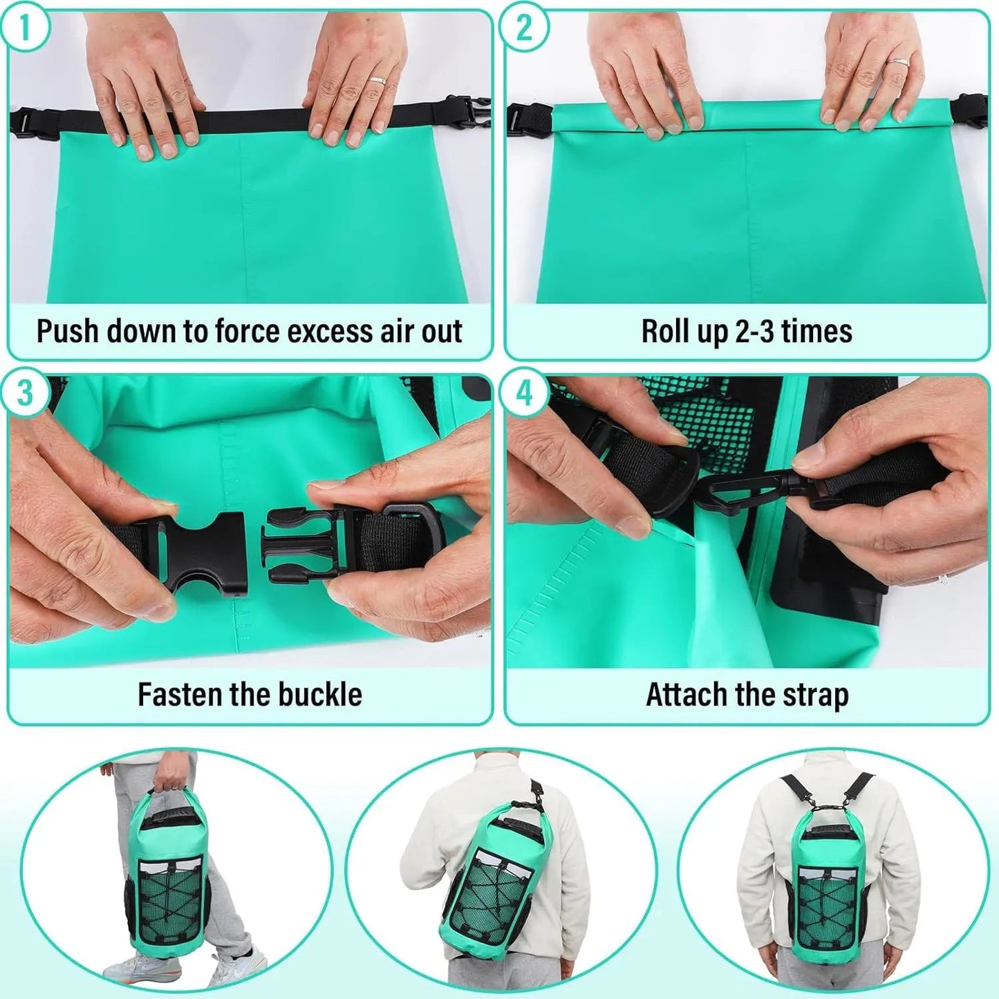 25L Waterproof Backpack Outdoor Sports Dry Wet Separation PVC Dry Bag for Swimming Drifting Boating Kayaking Camping Travel Bag - The Salty Outfitter