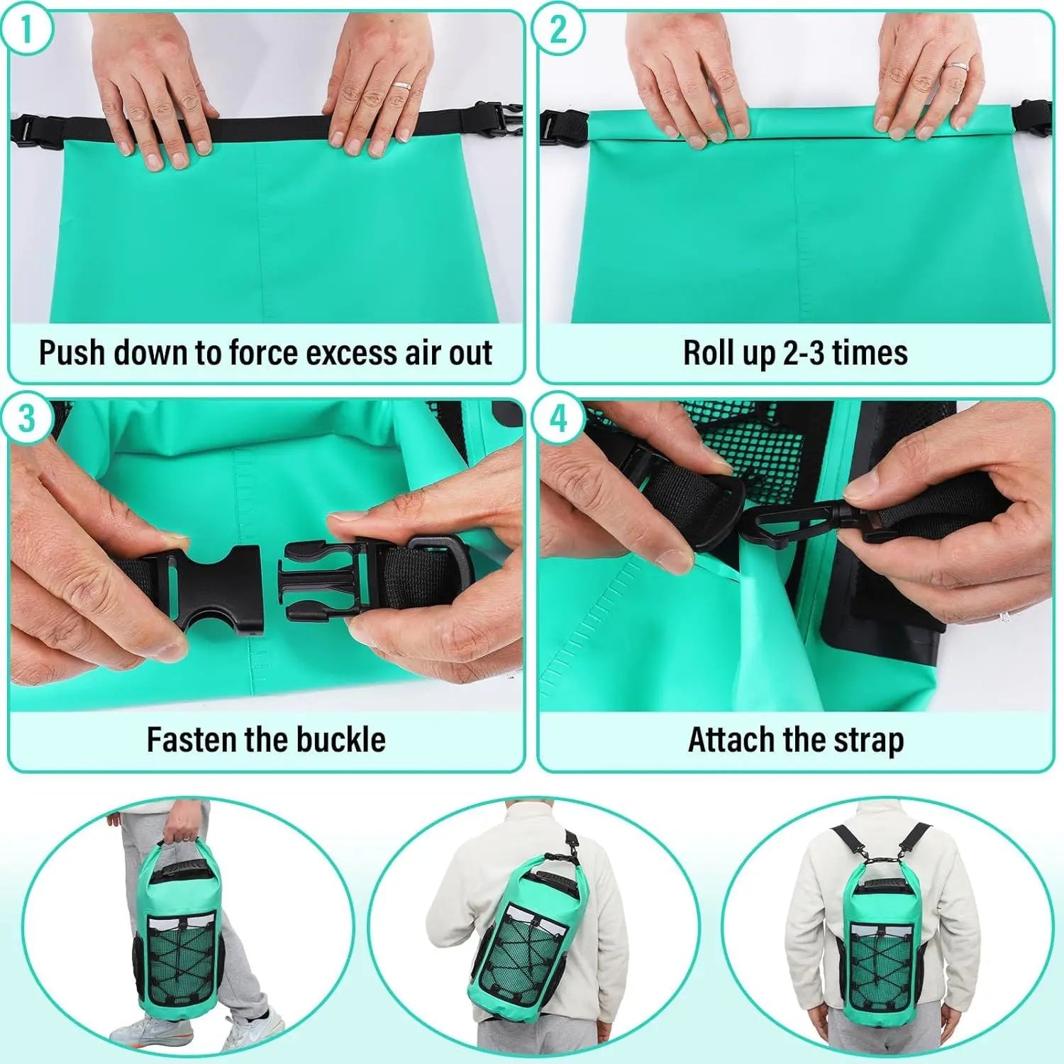 25L Waterproof Backpack Outdoor Sports Dry Wet Separation PVC Dry Bag for Swimming Drifting Boating Kayaking Camping Travel Bag - The Salty Outfitter