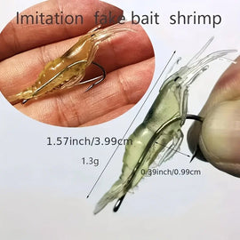 5/10/20pcs Goture Shrimp Lures Soft Shrimp Fishing Lures For Freshwater Saltwater Luminous Shrimp Bait Set With Sharp Hook Bead - The Salty Outfitter