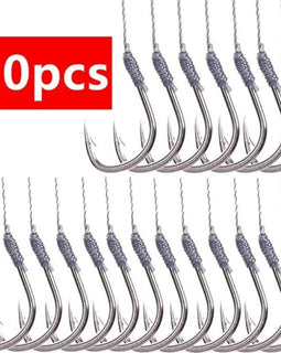 5Pack/50 Hooks Fishs Tool Tied Good Strong Horse Line Double Hook Pair Hook Fishs Hooks Fishing Gear Accessories Sub - line Hooks - The Salty Outfitter
