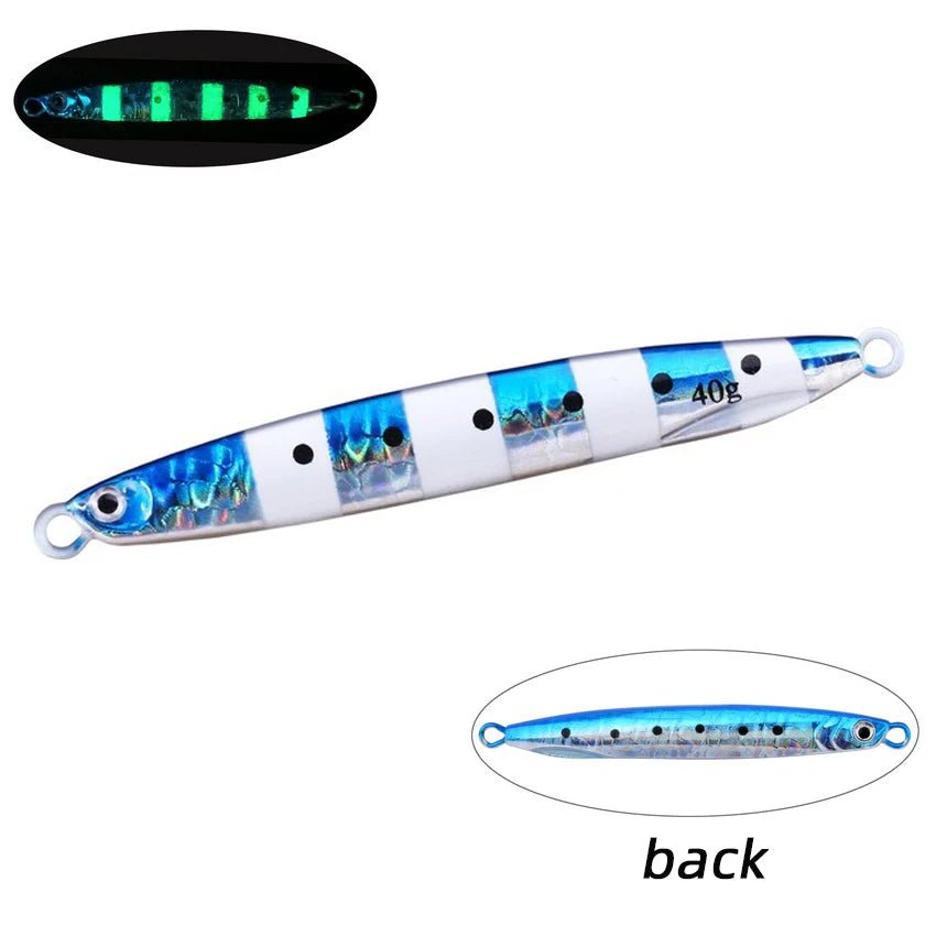 Aorace 5PCS Metal Jig Spoon 21g 30g 40g Shore Casting Jigging Fish Sea Bass Fishing Lure Artificial Bait Tackle box - The Salty Outfitter