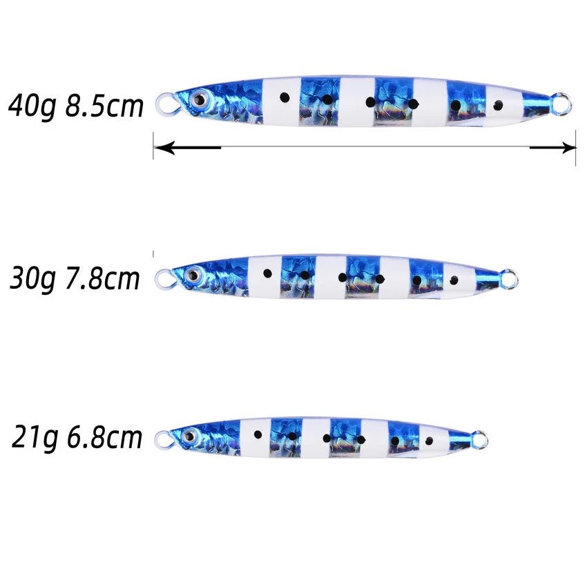 Aorace 5PCS Metal Jig Spoon 21g 30g 40g Shore Casting Jigging Fish Sea Bass Fishing Lure Artificial Bait Tackle box - The Salty Outfitter