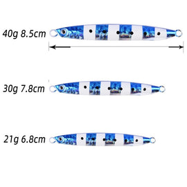 Aorace 5PCS Metal Jig Spoon 21g 30g 40g Shore Casting Jigging Fish Sea Bass Fishing Lure Artificial Bait Tackle box - The Salty Outfitter