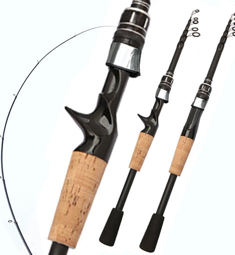 Baitcasting Lure Fishing Rod Spinning Telescopic 8g - 25g Wooden Handle Carbon Casting Fishing Tackle Professional Light - weight - The Salty Outfitter