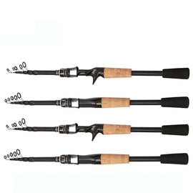 Baitcasting Lure Fishing Rod Spinning Telescopic 8g - 25g Wooden Handle Carbon Casting Fishing Tackle Professional Light - weight - The Salty Outfitter