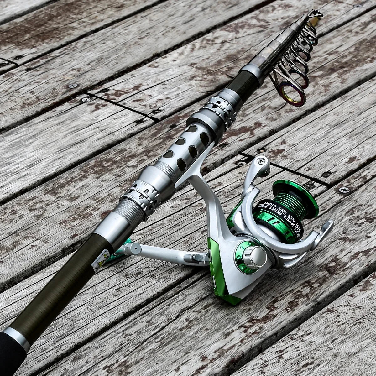 Carbon Fishing Rod Set for Deep Sea Fishing with Straight Handle Spinning Wheel Full Gear Durable Reels Kit for Rivers Lakes - The Salty Outfitter