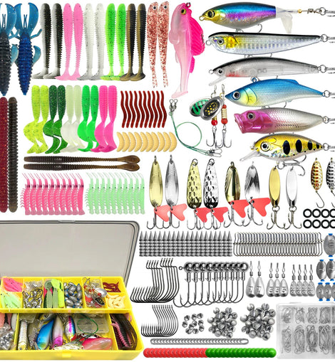 Fishing 83/133/193/239/409pcs Fishing Lure Kit For Trout/Pike/Bass Multi - Lure Fishing Set Layered Tackle Pro Gear Tackle Box - The Salty Outfitter