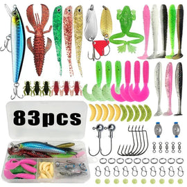 Fishing 83/133/193/239/409pcs Fishing Lure Kit For Trout/Pike/Bass Multi - Lure Fishing Set Layered Tackle Pro Gear Tackle Box - The Salty Outfitter
