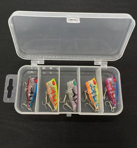 Fishing Gear Products 5 pcs Lure Bait Set 5 Colors 3D Eyes Floating Mini Wave Crawler Imitation Fake Baits Bait - like Hard Bait - The Salty Outfitter