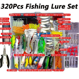 Fishing Lure Kit Soft and Hard Bait Set Gear Layer Minnow Metal Jig Spoon For Bass Pike Crank Tackle Accessories with Box - The Salty Outfitter