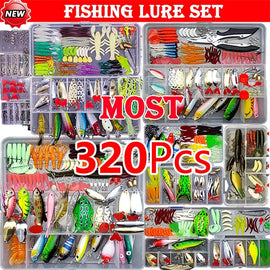 Fishing Lure Kit Soft and Hard Bait Set Gear Layer Minnow Metal Jig Spoon For Bass Pike Crank Tackle Accessories with Box - The Salty Outfitter