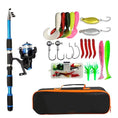Fishing Pole Set Full Kits With Telescopic Fishing Rod And Spinning Reel Baits Hooks Travel Pole Set - The Salty Outfitter