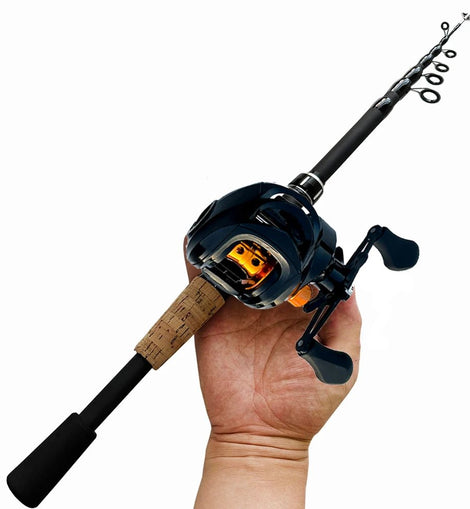 Fishing Rod and Reel Combo Set Telescopic Lure Rod Spinning Casting Short Jigging Rod 1.5m - 2.4m Baitcasting Reel Max Drag 8kg - The Salty Outfitter