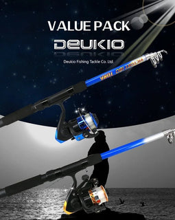 Fishing Rod Combo Full Kits 1.8M Telescopic Spinning Reel Baits Lure Set Travel Fishing Gear Hooks Pole Accessories Beginner - The Salty Outfitter