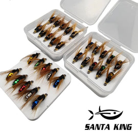 Flies Fly Fishing Lure 10/ 30/50Pcs Fishing Handmade Lures Assortment with Artificial Bait Hooks for Bass Trout Salmon - The Salty Outfitter