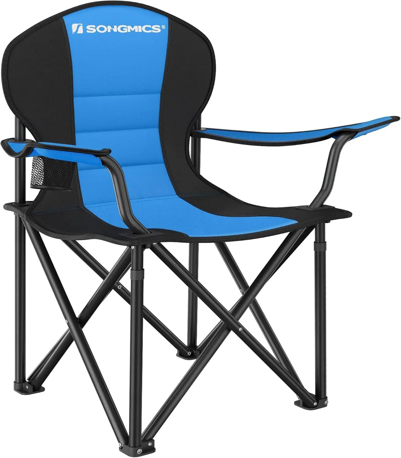 Folding Camping Chair, with Comfortable Sponge Seat, Cup Holder, Heavy Duty Structure, Max Load Capacity 551 lb - The Salty Outfitter