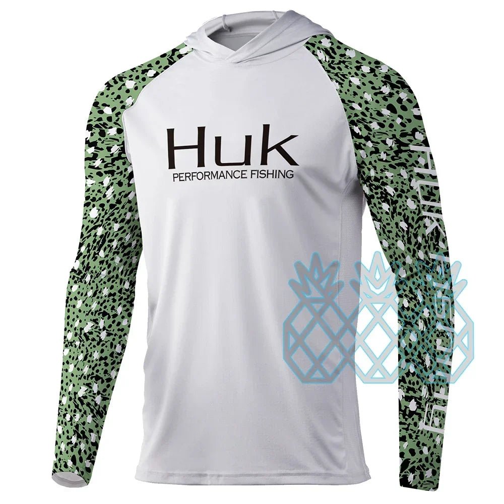 HUK Men Long Sleeve Hoodie Performance Fishing Shirts UPF 50+ Fishing Tops Outdoor Sports Uv Protection Breathable Fishing Wear - The Salty Outfitter