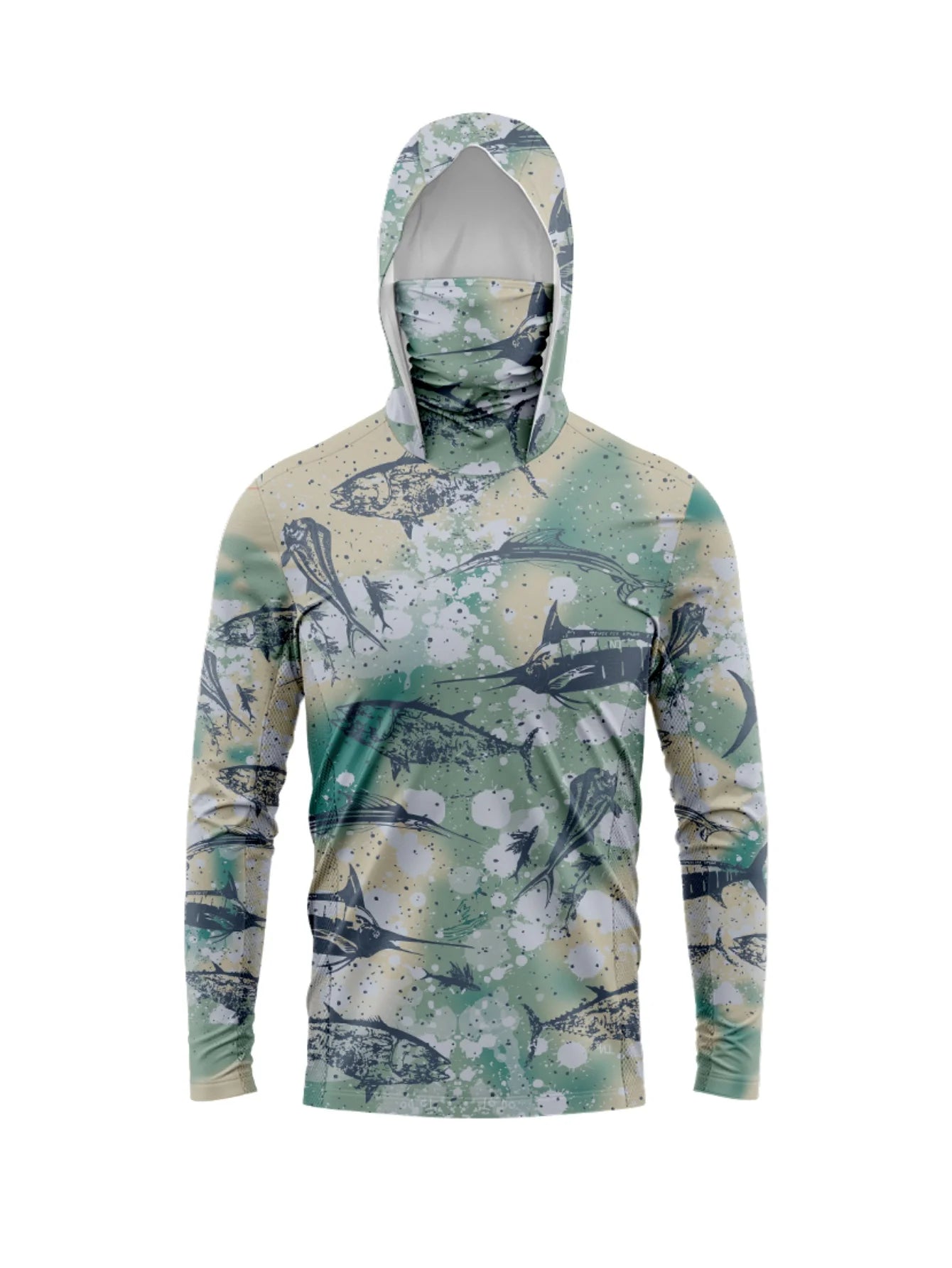 Men Hood Fishing Shirt long sleeve fishing t shirt uv protection Fishing Apparel - The Salty Outfitter