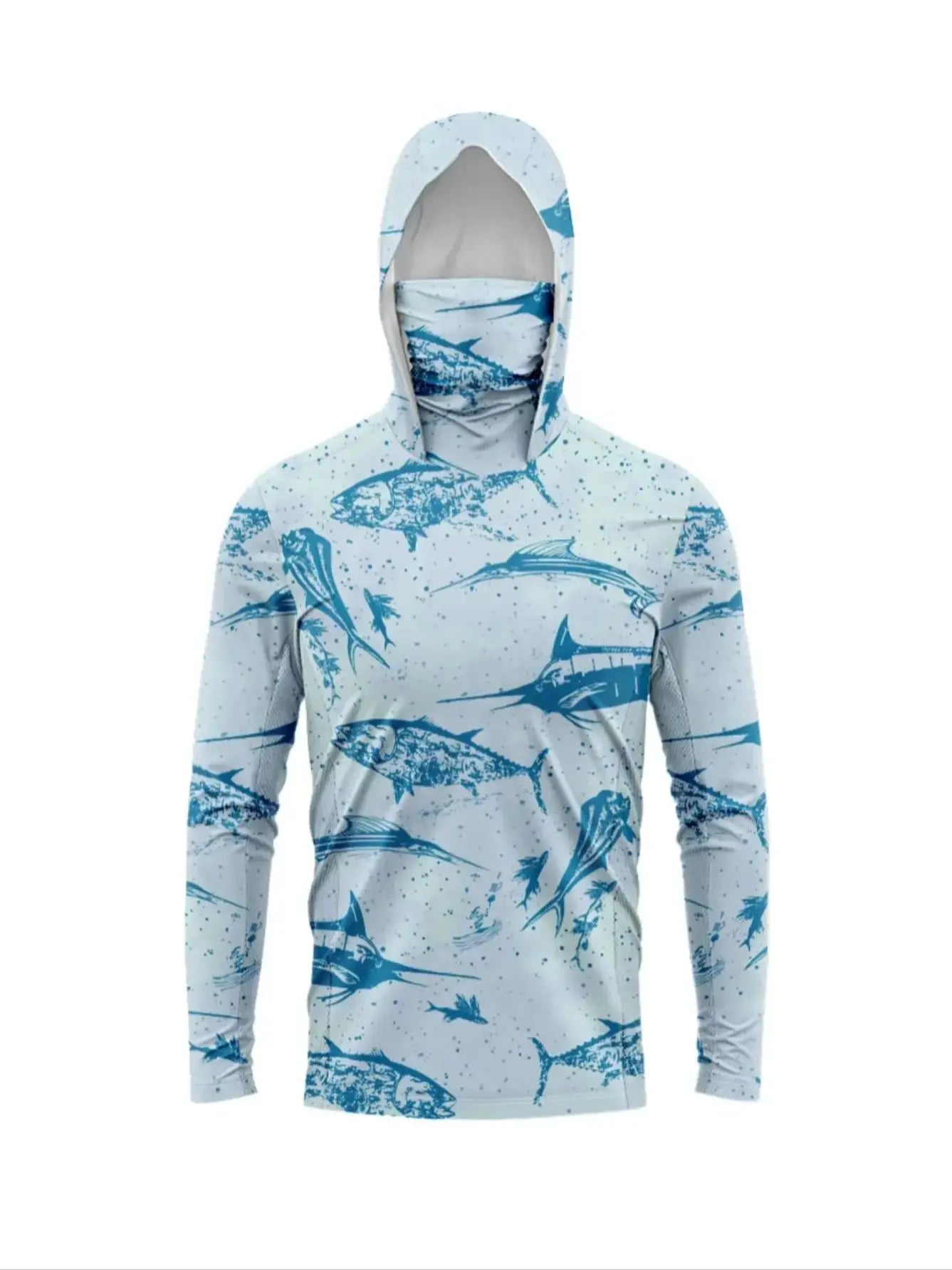 Men Hood Fishing Shirt long sleeve fishing t shirt uv protection Fishing Apparel - The Salty Outfitter