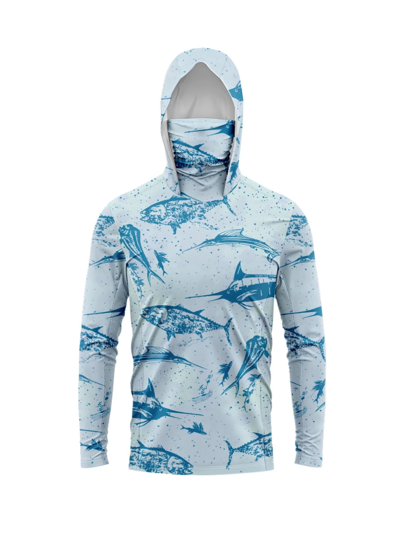 Men Hood Fishing Shirt long sleeve fishing t shirt uv protection Fishing Apparel - The Salty Outfitter