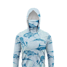 Men Hood Fishing Shirt long sleeve fishing t shirt uv protection Fishing Apparel - The Salty Outfitter