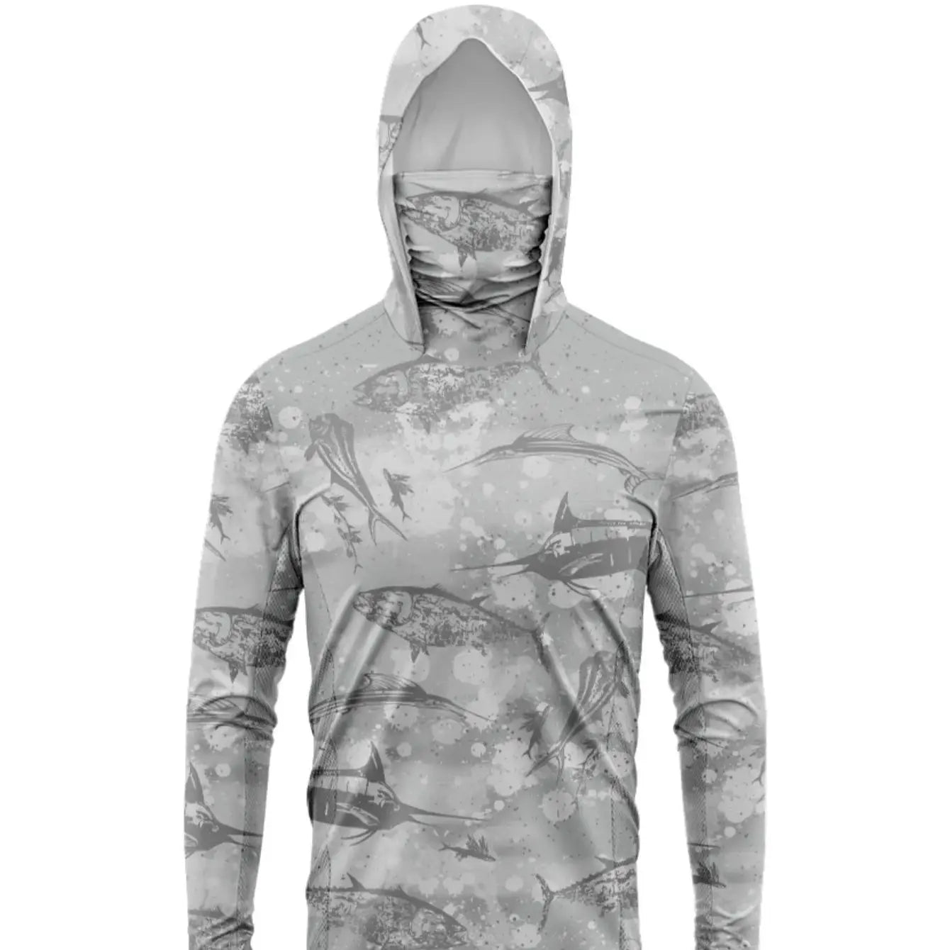 Men Hood Fishing Shirt long sleeve fishing t shirt uv protection Fishing Apparel - The Salty Outfitter