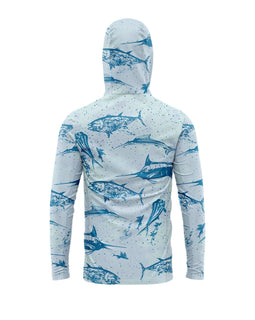 Men Hood Fishing Shirt long sleeve fishing t shirt uv protection Fishing Apparel - The Salty Outfitter