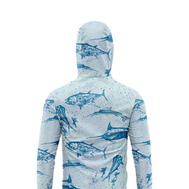 Men Hood Fishing Shirt long sleeve fishing t shirt uv protection Fishing Apparel - The Salty Outfitter