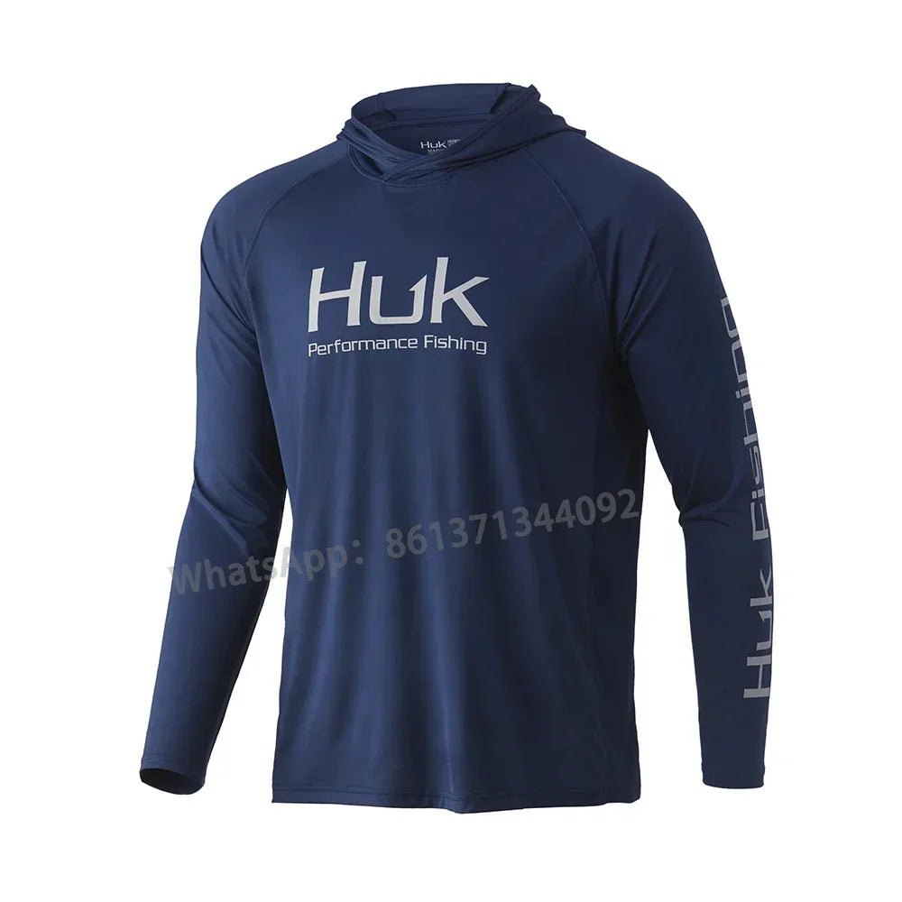 Men HUK Hoodie Fishing Shirts Long Sleeve Sunscreen Quick Dry Sweatshirt Summer Breathable UV Resistant Fishing Clothing Pesca - The Salty Outfitter