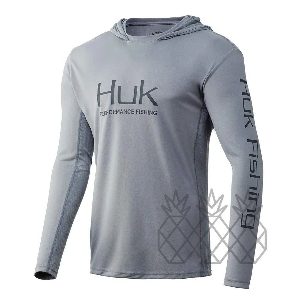 Men HUK Hoodie Fishing Shirts Long Sleeve Sunscreen Quick Dry Sweatshirt Summer Breathable UV Resistant Fishing Clothing Pesca - The Salty Outfitter