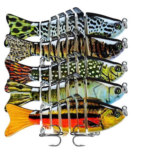 Multi Jointed Swimbait,Slow Sinking Segmented Bass Fishing Lure,Swimming Fishing Lure For Freshwater Saltwater,Fishing Bait Kit - The Salty Outfitter