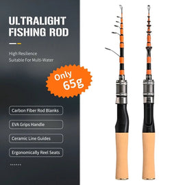 New Casting Telescopic fishing rod Spinning 150cm Portable Fishing Rod Short Mini Fiberglass Lure Rod Travel Fishing Equipment - The Salty Outfitter