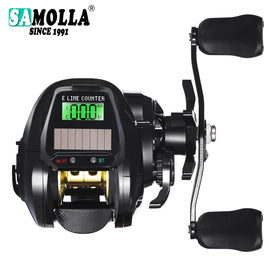 New Electronic Baitcasting Fishing Reel Led Screen USB And Solar Charging 7.2:1 Sea Saltwater Waterproof Cast Drum Wheel Casting - The Salty Outfitter