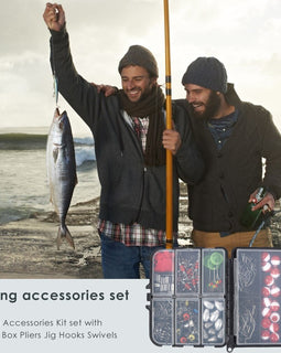 Treble Hook Jigs Swivels Fishing Kits Fishing Lure Lead Floating Tackle with Box for Outdoor Fishing Portable Accessories-1